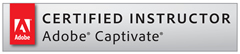 Adobe Certified Captivate Instructor. Logo.
