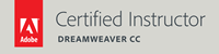 Adobe Certified Dreamweaver instructor. Logo.