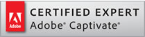 Adobe Certified Captivate Expert. Logo.